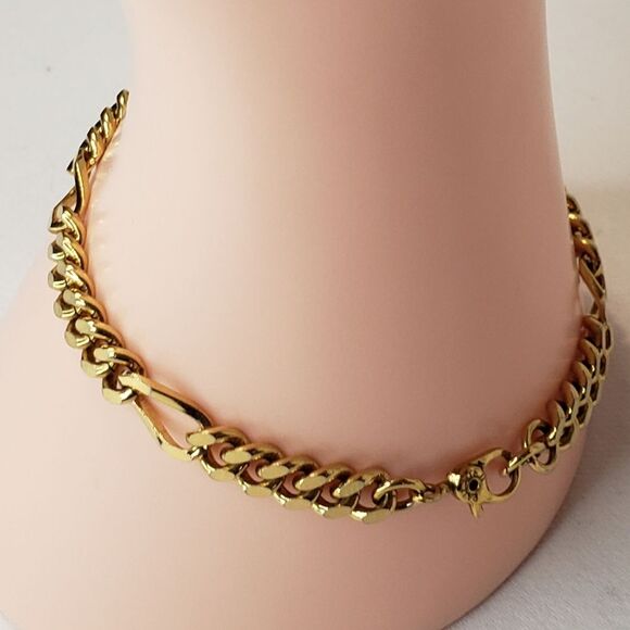 Gold chain link bracelet with Diamond cuts - Picture 1 of 12